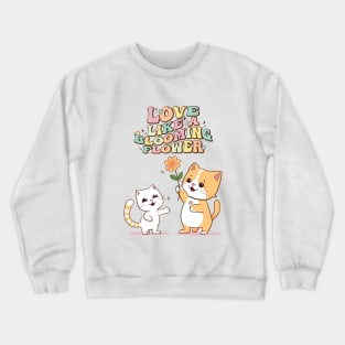 Romantic Cat Crewneck Sweatshirt